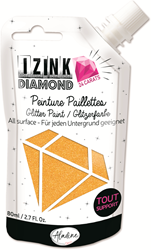 Aladine Aladine Izink Diamant-Glitzerfarbe, 24 Karat, 80 ml, Orange