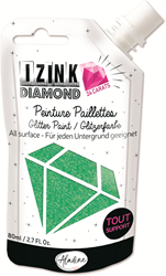 Aladine Aladine Izink Diamond Glitter Paint 24 Karat 80 ml Pastellgrün