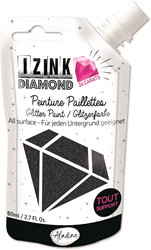 Aladine Aladine Izink Diamond Glitter Paint 24 Karat 80 ml Schwarz