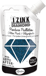 Aladine Aladine Izink Diamant-Glitzerfarbe, 80 ml, wunderschönes Blau