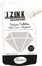 Aladine Glitzerfarbe Izink Diamond 80 ml silber - kreative Bastelfarbe