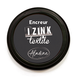 Aladine Textil Stempelkissen schwarz - Stoff Stempelkissen Baumwolle Leinen