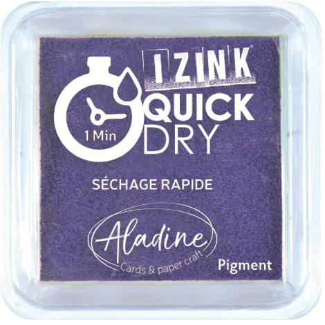 Aladine Stempelkissen lila - schnelltrocknende Pigmenttinte 5x5 cm für Karten