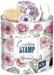 Aladine Aladine Stampo Stempel Set Bloemen 34 stuks