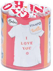 Aladine Aladine Stampo Stempel Set Textiel Alfabet 45 stuks
