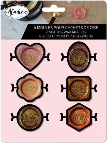 Aladine Siegelwachs Stempel Formen Set - Kreatives Bastelset 6 Stück
