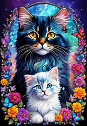 Alipson Puzzle Katzen Mutterliebe Kollektion 1000 Teile Legespiel