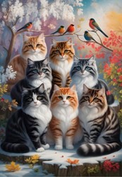 Alipson Puzzle Katzen Winter Puzzle 1000 Teile Karton