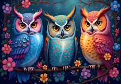 Alipson Puzzle Eulen und verzauberte Nacht - Kinderpuzzle mit Eulenmotiv