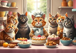 Alipson Puzzle Katzenpuzzle Pastry Cats in Action - 1000 Teile