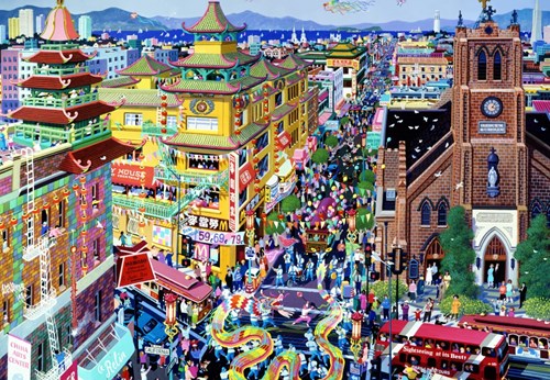 Alipson Puzzle Puzzle San Francisco China Town 1000 Teile mehrfarbig