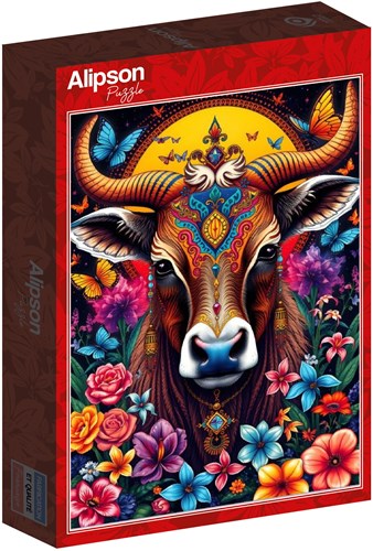 Alipson Puzzle Kuh Blumen Geheimnis - Kinderpuzzle Karton Lernspielzeug-2