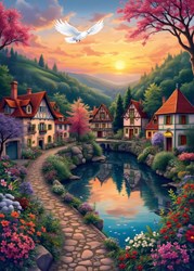 Alipson Puzzle The Village by the Lake - 500 pieces
