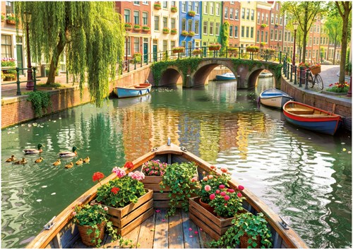 Educa Puzzle Amsterdam Bootsfahrt - 1000 Teile Puzzle Erwachsene