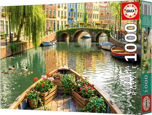 Educa Puzzle Amsterdam Bootsfahrt - 1000 Teile Puzzle Erwachsene-2