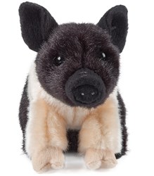 BLACK & PINK PIGLET PLUSH STUFFED ANIMAL TOY