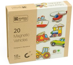 Andreu Toys jouet magnétique - 20 véhicules carton éducatif