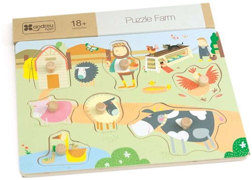 Andreu Toys ANDREU - Puzzle Bauernhof Pastell