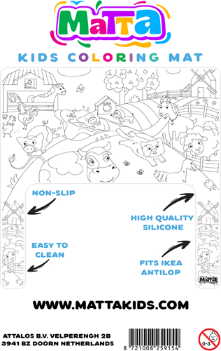 Matta set de coloriage ferme - Tapis effaçable réutilisable pour Ikea Antilop-2