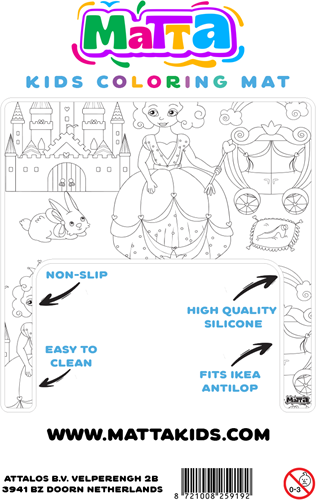 Matta set de table château princesse à colorier - réutilisable pour Ikea Antilop-2