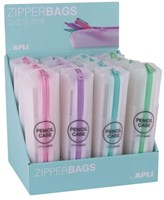 APLI Kids Federmäppchen zipperbag Stifte transparent Pastell robust PVC