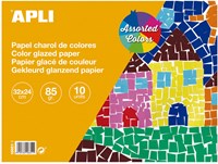 APLI Kids Glanzpapier Block Bastelpapier 32x24 cm 10 Blatt Farben