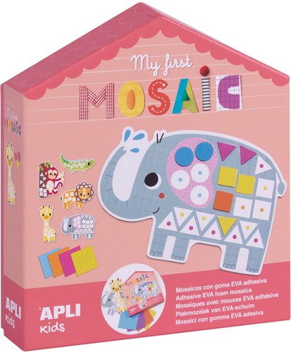 APLI Kids Mosaik Tiere - Kreatives Bastelspielzeug mit Schaumstoff und XXL Karten