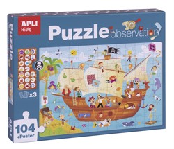 APLI Kids APLI - Piratenschip Observeer Puzzel 104-delig 5x5cm (654x41