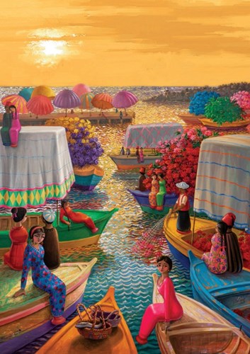 Art Puzzle Puzzle Flower Harbor - 1000 Teile buntes Puzzlevergnügen
