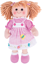 BigJigs Ava - Blonde Hair Pnk Butterfly Gingham Dress