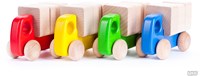 Bajo Holz-LKW mit Bausteinen - nachhaltiges Spielzeug gelb-2
