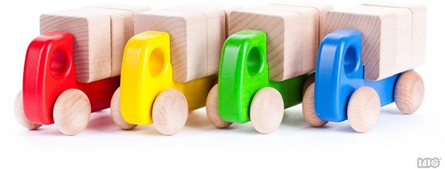 Bajo Holz-LKW mit Bausteinen - nachhaltiges Spielzeug gelb-2