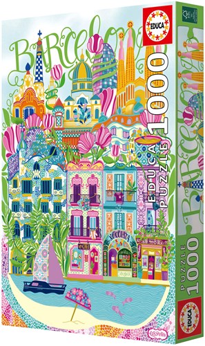 Educa Barcelona by Car Pintos - 1,000 pieces-2