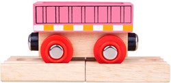 BigJigs wagon en bois rose train jouet rails compatibles