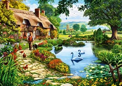 Bluebird Puzzle Cottage by the Lake - 500 pieces