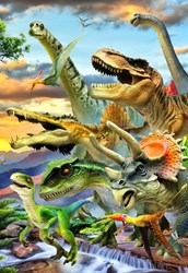 Bluebird Puzzle Dinosaurier Sonnenuntergang Puzzle - 300 Teile für Kinder