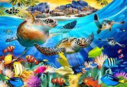 Bluebird Puzzle Puzzle Turtle Beach - 300 Teile buntes Spielzeug