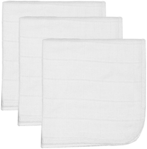Tryco Musselin Mundtücher weiß 3er Pack 30x30 cm Babytextilien