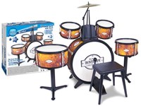 Bontempi batterie jouet 6 pièces avec tabouret et son réaliste