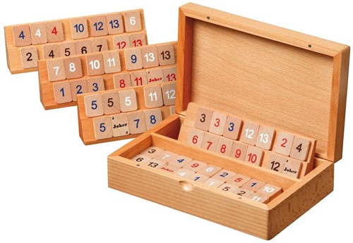 Philos 3608 - Rummy, Holzkassette, klein, Magnetverschluss, Strategiespiel
