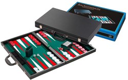 Philos Backgammon Koffer Turnier grün - luxuriöses Brettspiel Set