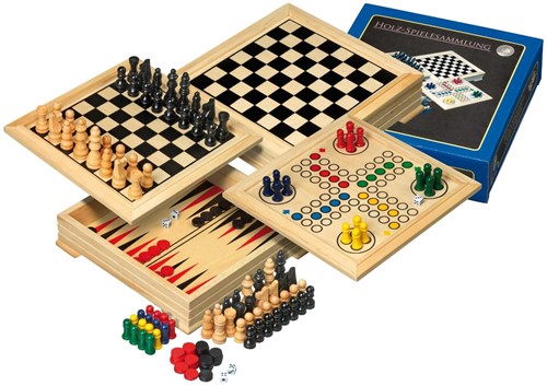 Philos 3104 - Holz-Spielesammlung Reise, mit verschiedenen Spielmöglichkeiten
