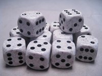 Chessex Arktische Tarnung Gesprenkelte D6 16mm Würfel Set 12 Stück