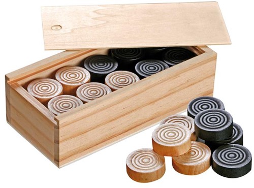 Philos 3052 - Dame und Mühle Spielsteine, 30 mm, Holz