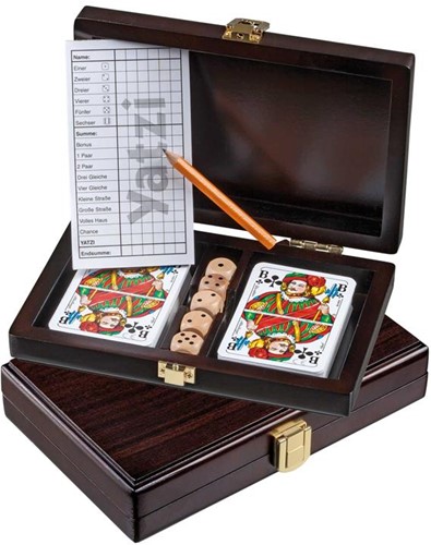 Philos Rommé, Spielkartenset mit Würfelset (5 Stück) und Yatzi