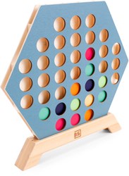 BS Toys Brettspiel 3 in einer Reihe - Lernspiel aus Holz - Strategiespiel Kinder