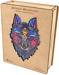 Philos Artefact Houten Puzzel 2 in 1 Wolf, in
