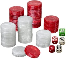 Philos Backgammon Spielsteine groß Kunststoff - bunte Set