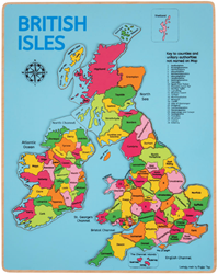 BigJigs puzzle éducatif carte bois Îles britanniques enfants
