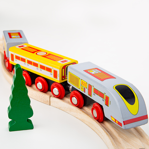 BigJigs Holz Bullet Zug Spielzeug - Hochgeschwindigkeitszug-2